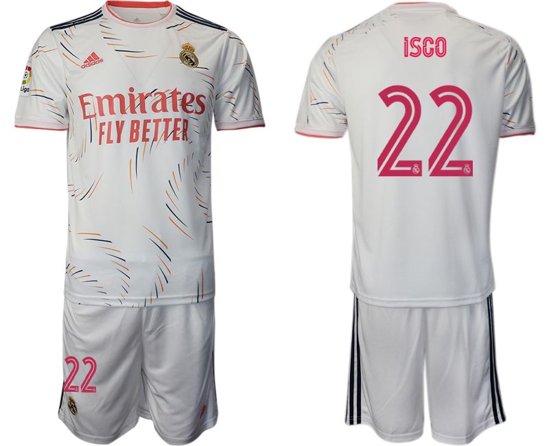 Men 2021-2022 Club Real Madrid home white #22 Adidas Soccer Jersey